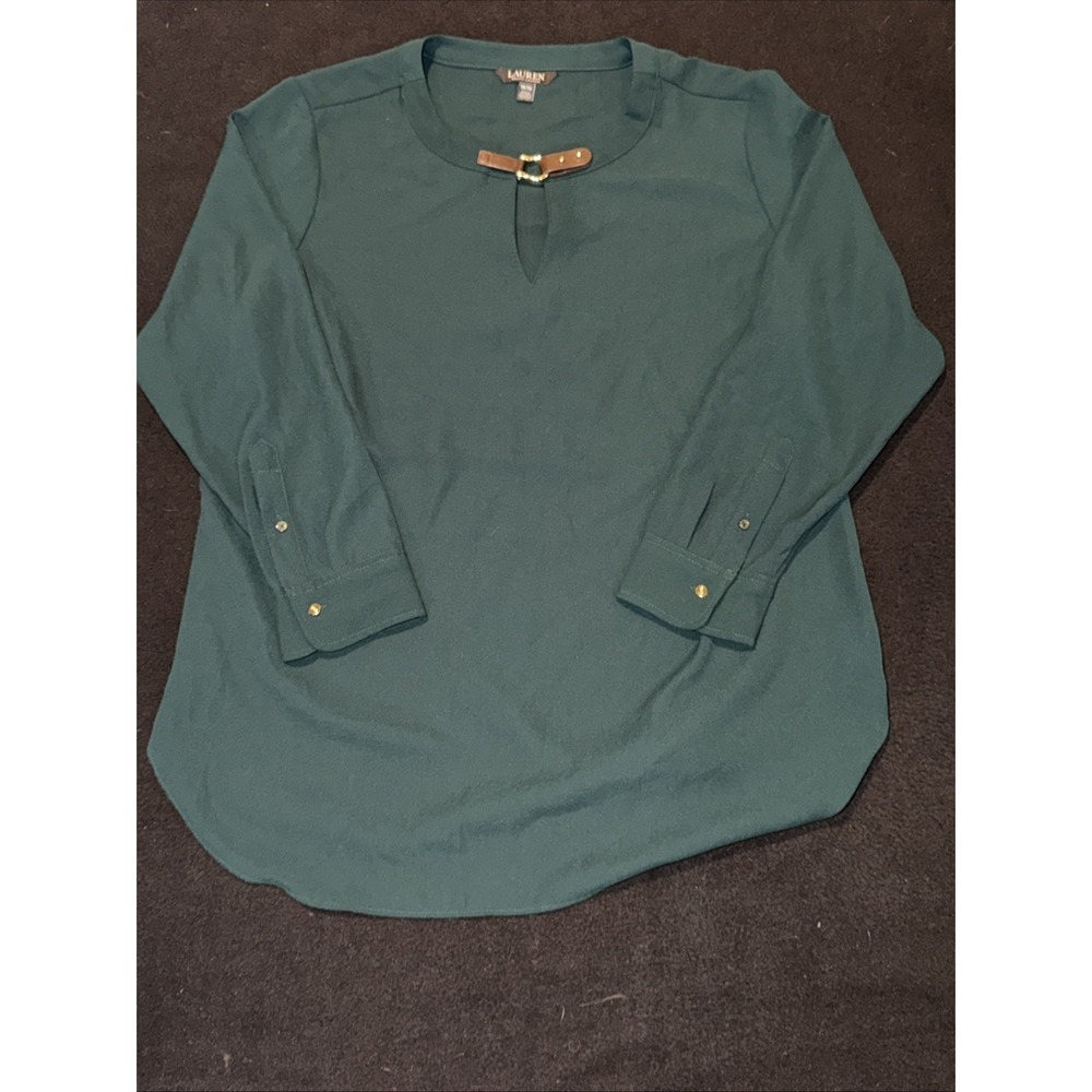 Lauren Ralph Lauren Black‎ Label Hunter Stirrup Loop Keyhole Chiffon Size 1X